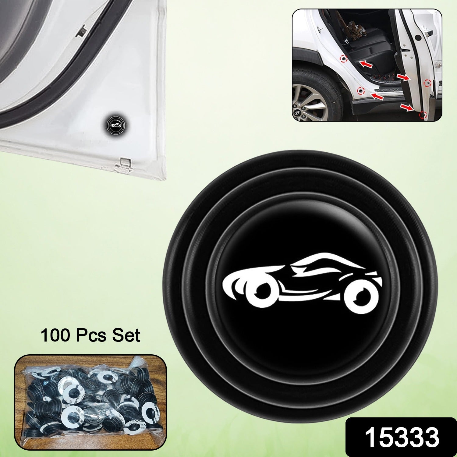 Car Door Protector – Shock Absorber Stickers (100 Pcs) | Velvet Wheels Secondary image