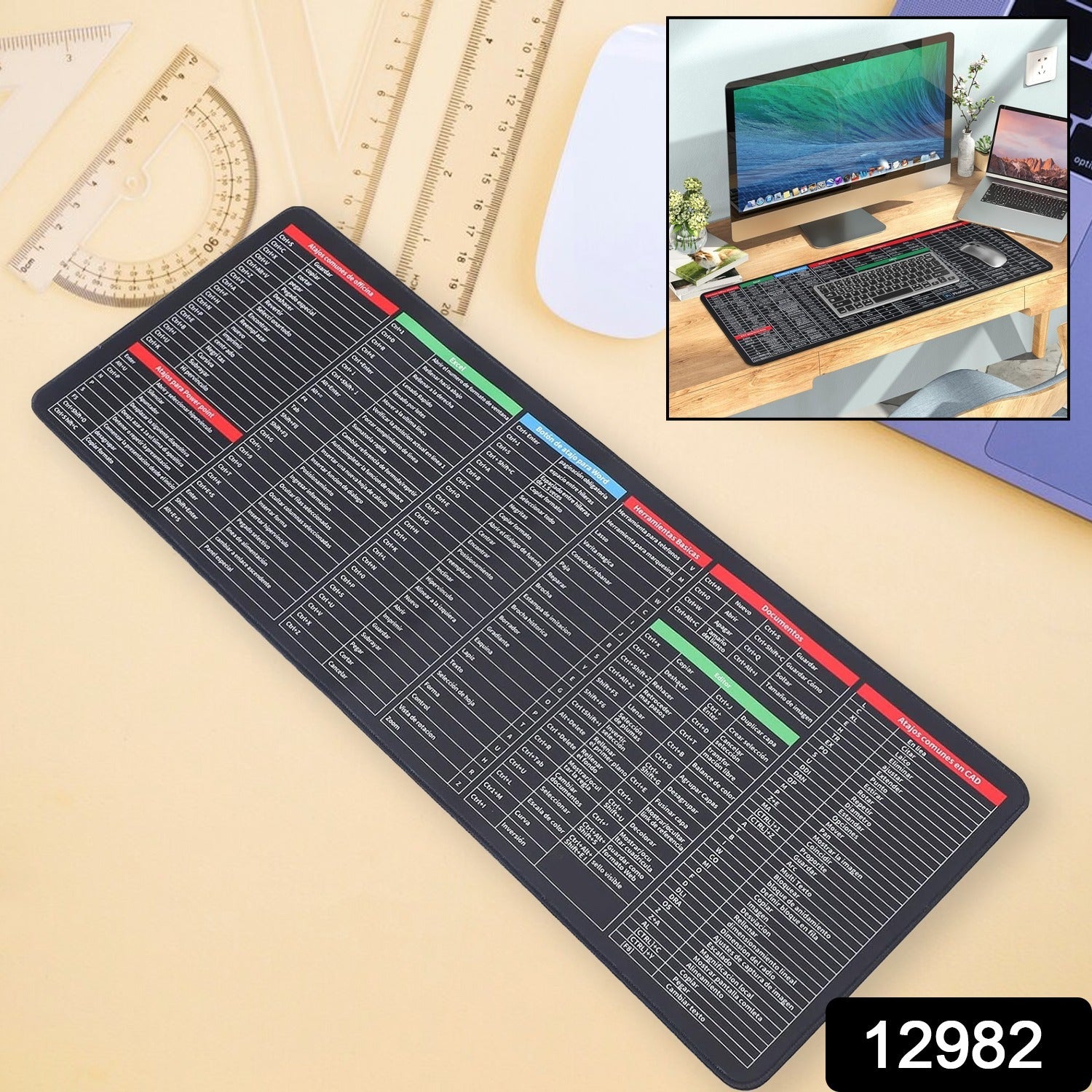 Shortcut Keyboard Mat – Large Anti-Slip Desk Pad | worko Secondary image