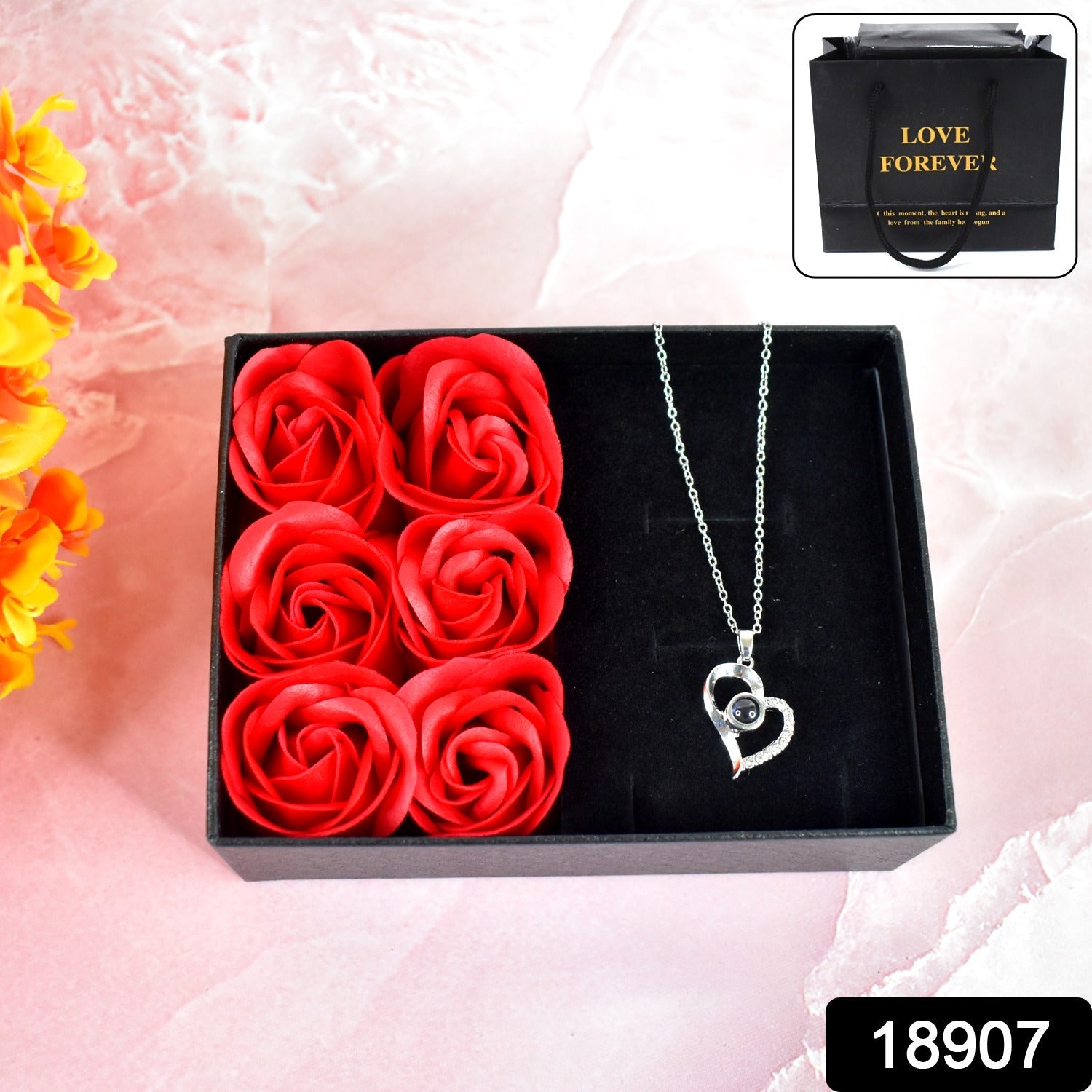 Eternal Rose Gift Box – Handmade with I Love You Necklace Secondary image