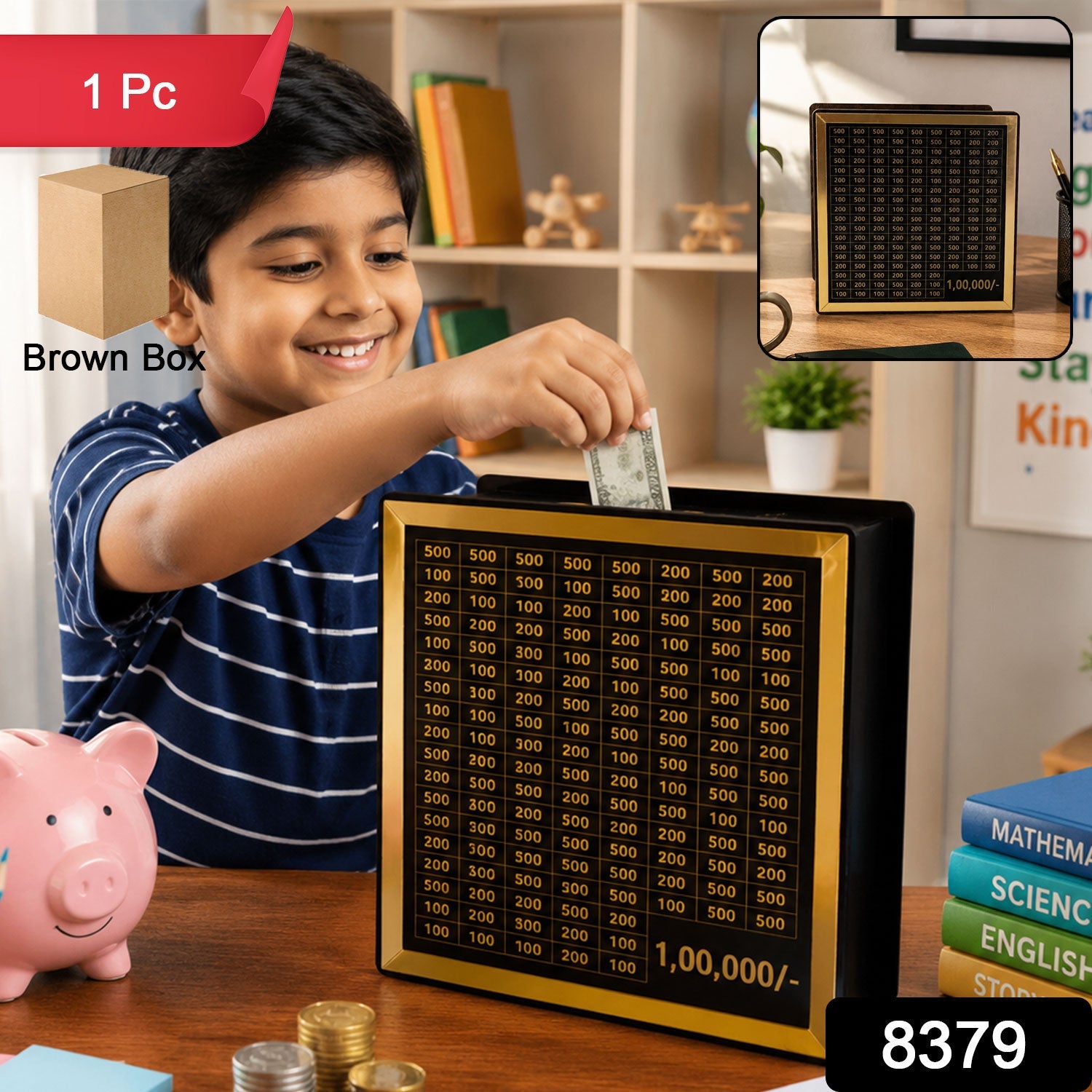 Wooden Piggy Bank – Carved Money Box for Kids Savings Secondary image