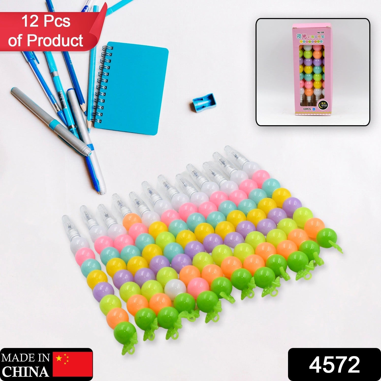 Pearl Gel Pen Set – Multicolor Moti Pens for Kids (12 Pc) | Writezo Secondary image