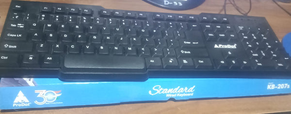 Underside view of the robust wired USB keyboard.