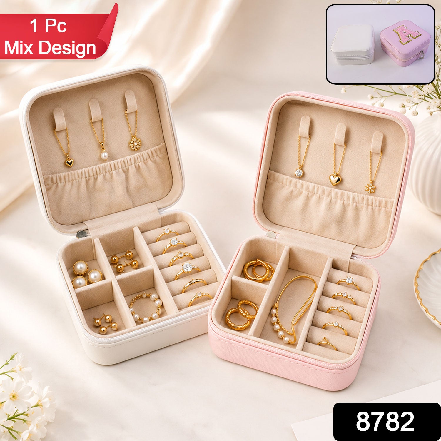 Travel Jewellery Box – Portable PU Leather Organiser | LilyGleam Secondary image