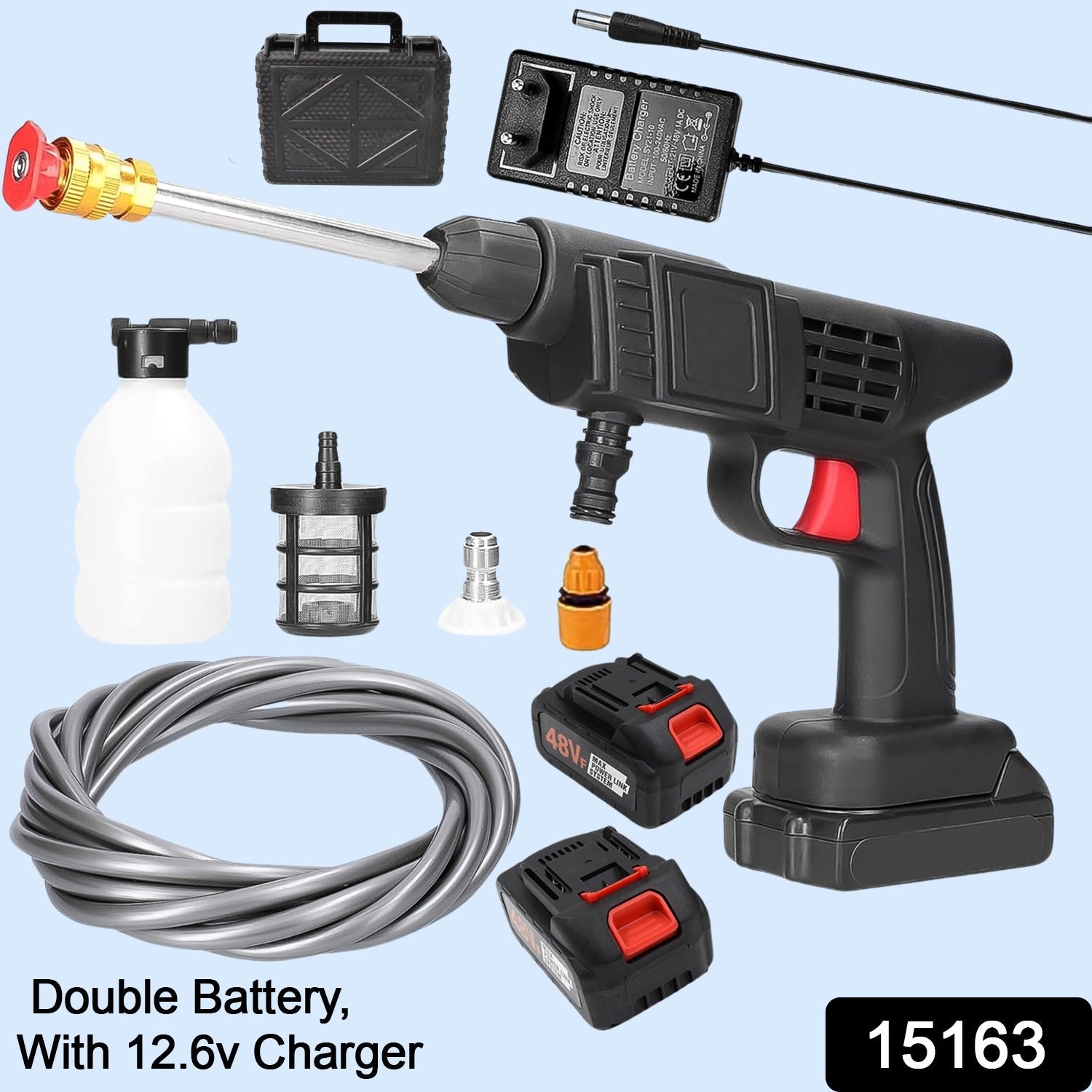 Cordless Car Washer Gun – 48V Dual Battery Power | Velvet Wheels Secondary image