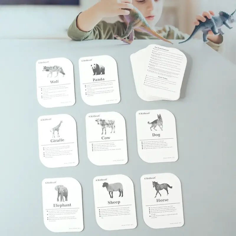 32-Piece Animal Flash Cards Set – Educational Learning Cards