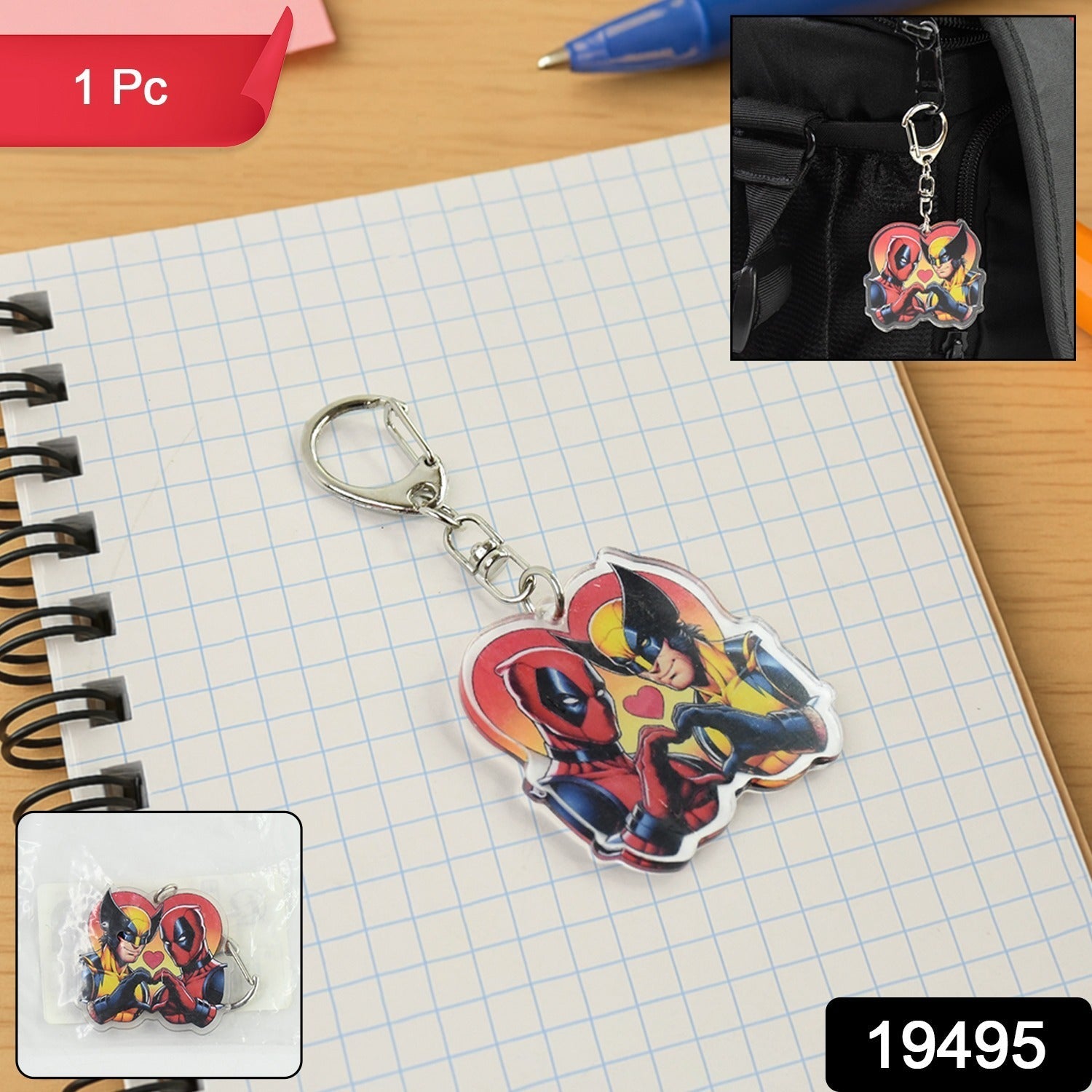 Acrylic Cartoon Character Keychain – Durable Metal Clip & Stylish Design Secondary image