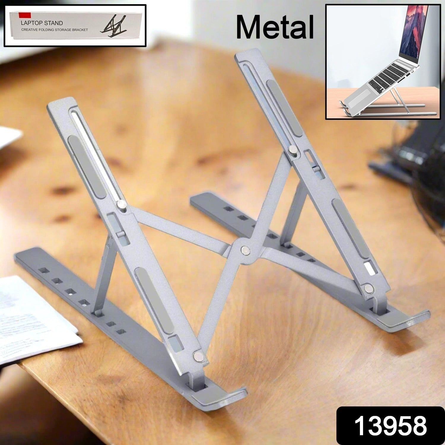 Metal Portable Laptop Stand – 7 Adjustable Angles | Gambit Secondary image