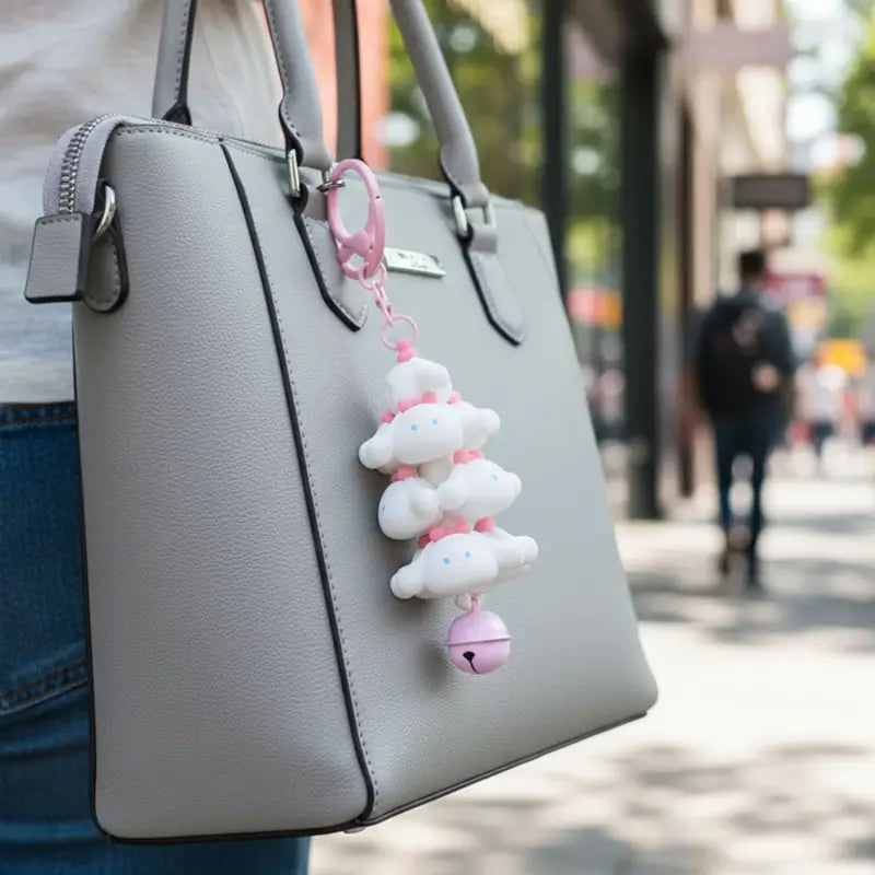 Cloud Cartoon Keychain with Bell – Cute Colorful Bag & Backpack Charm for Kids, Girls & Women