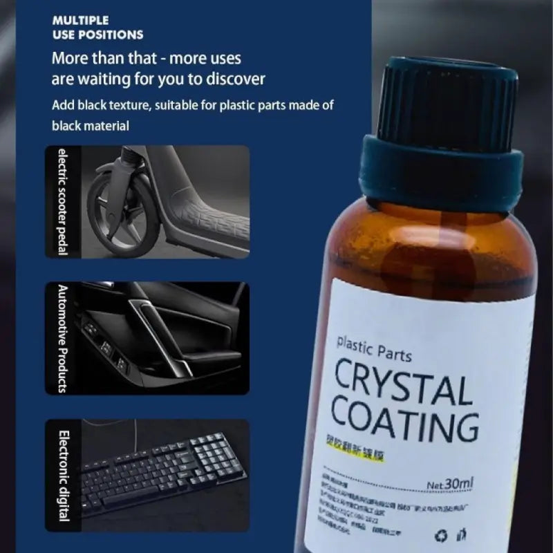 Crystal Coating for Car and Bike Outdoor Plastic Parts, 30 ML, 1 Pc