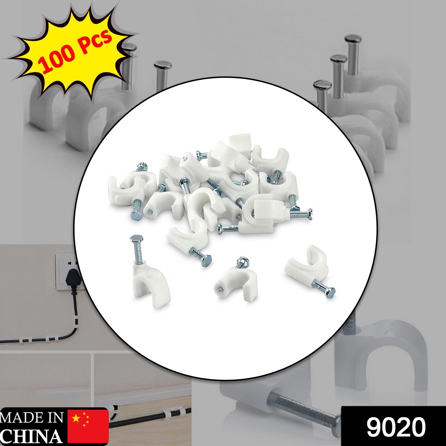 6MM Cable Clips – 100 Pc Wire Organizer for Walls | GlimmerHome Secondary image