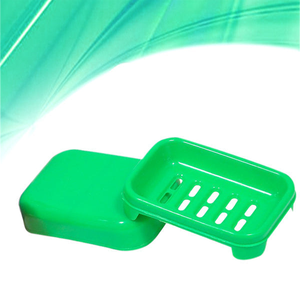 A clean white covered plastic soap case, designed for bathroom use. Main image