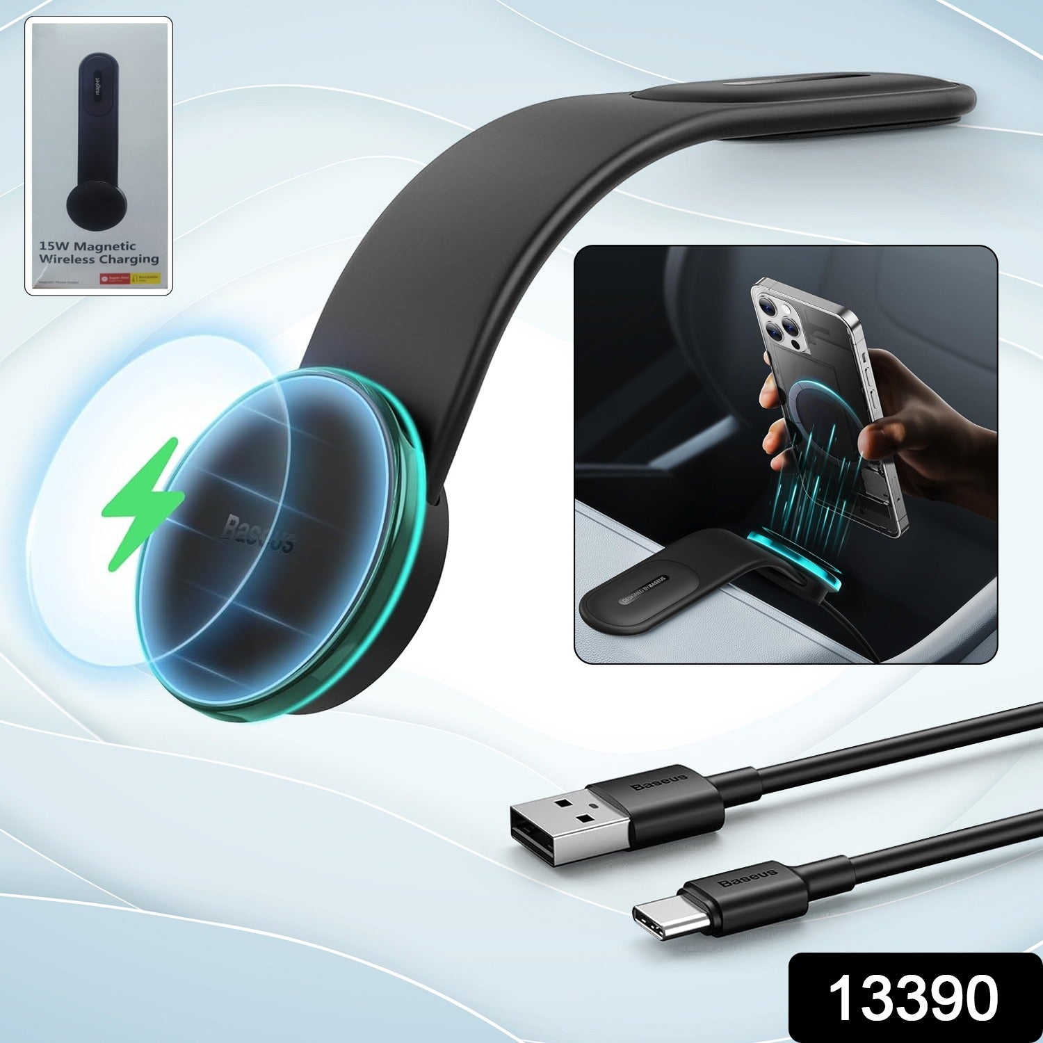 Wireless Car Charger – 15W Fast Charging & Secure Mount Secondary image