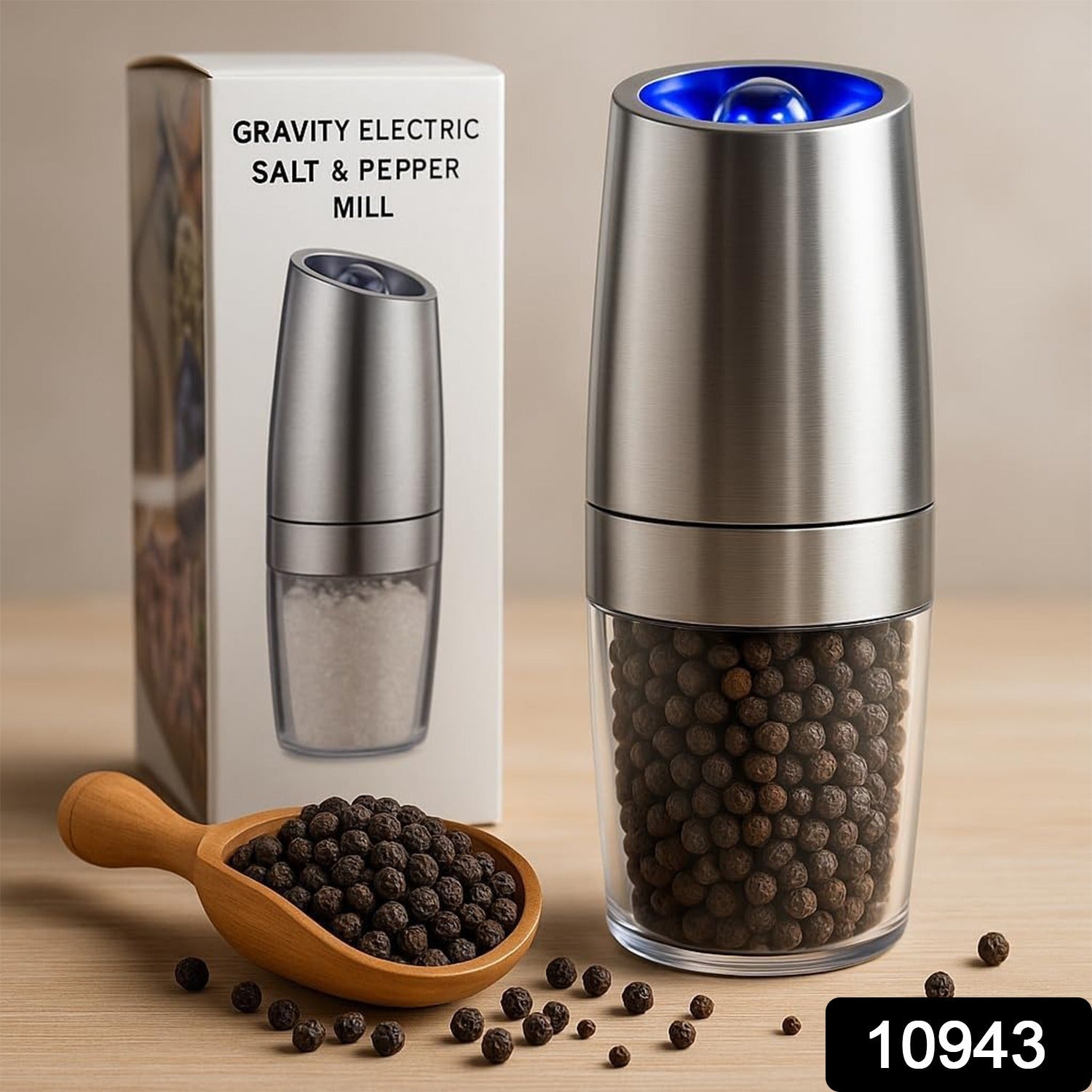 Automatic Gravity Salt and Pepper Grinder – Adjustable & LED Light Secondary image