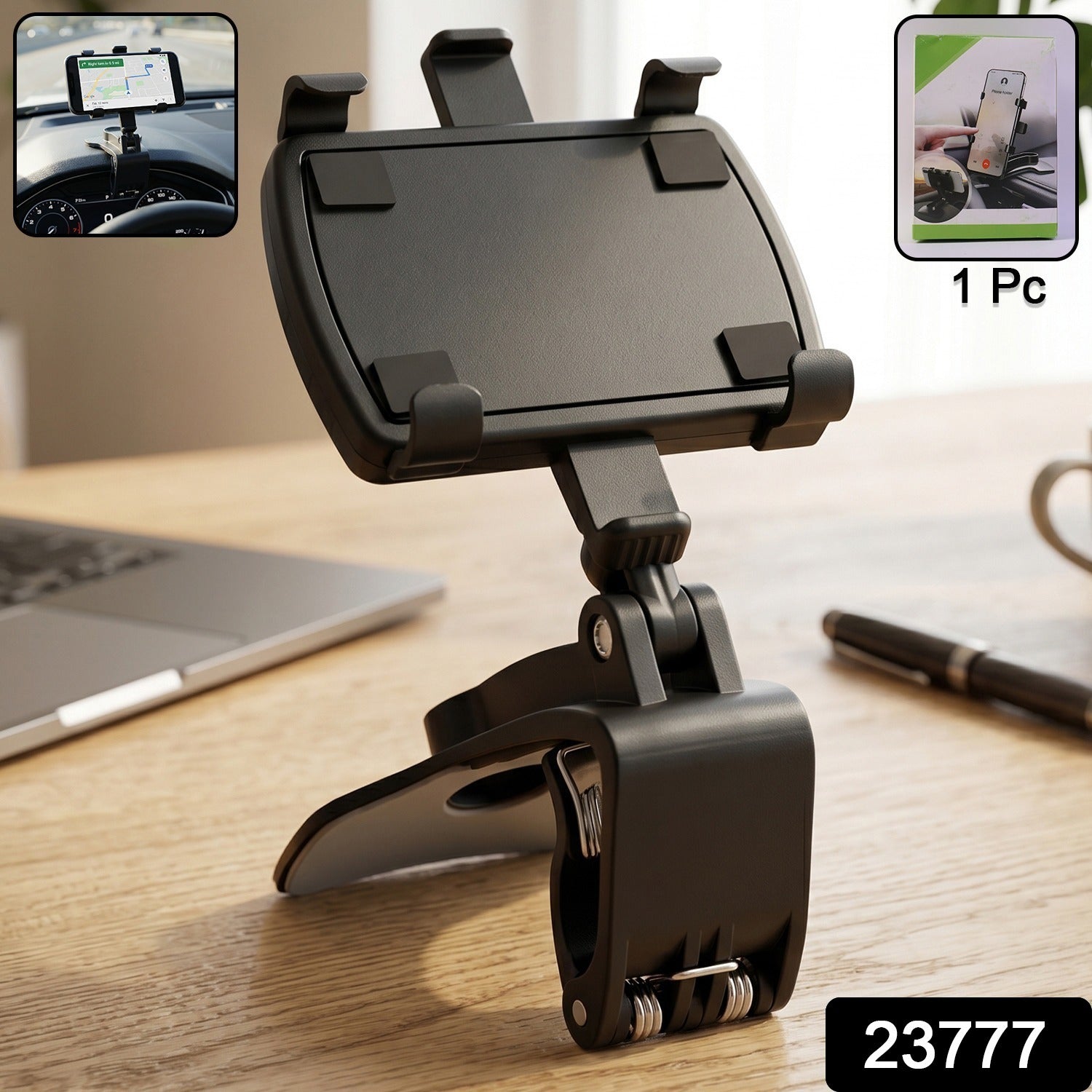 Car Phone Holder – 360° Rotatable Dashboard Clip Mount Secondary image