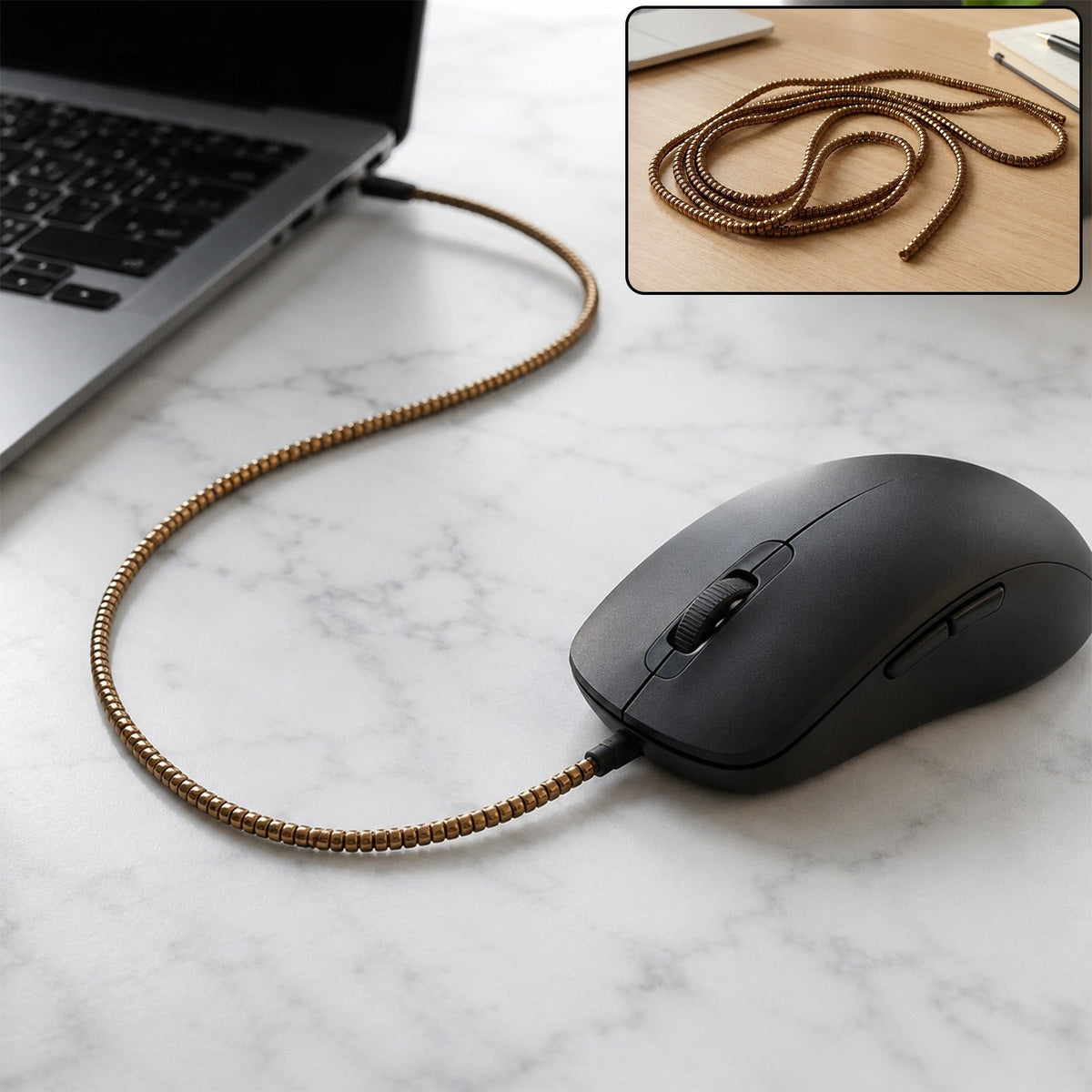 Spiral Cable Protector Sleeve for Mouse Cable, Flexible Cord Saver Wrap (1 Pc) Main image