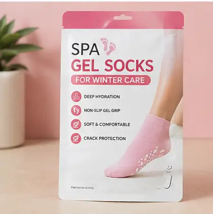 Spa Gel Moisturizing Socks – Silicone Gel Heel Repair Socks for Dry, Cracked Feet (1 Pair)