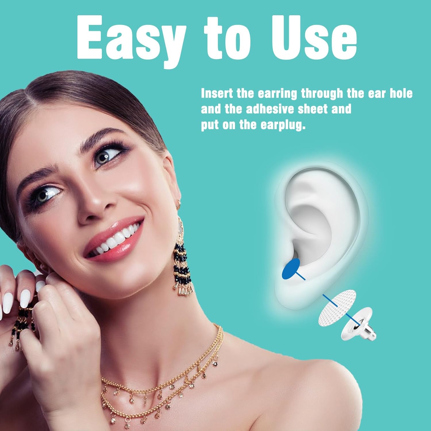 Ear Lobe Support Patches for Earrings for women(100 pcs) Secondary image