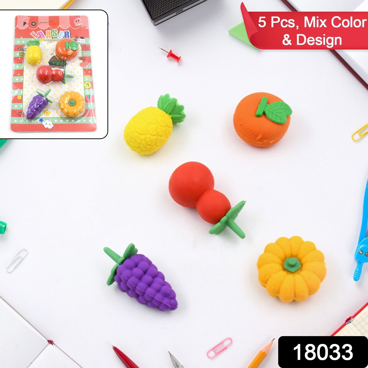 Fancy Erasers for Kids – 3D Mix Design Colorful Set | Writezo Secondary image