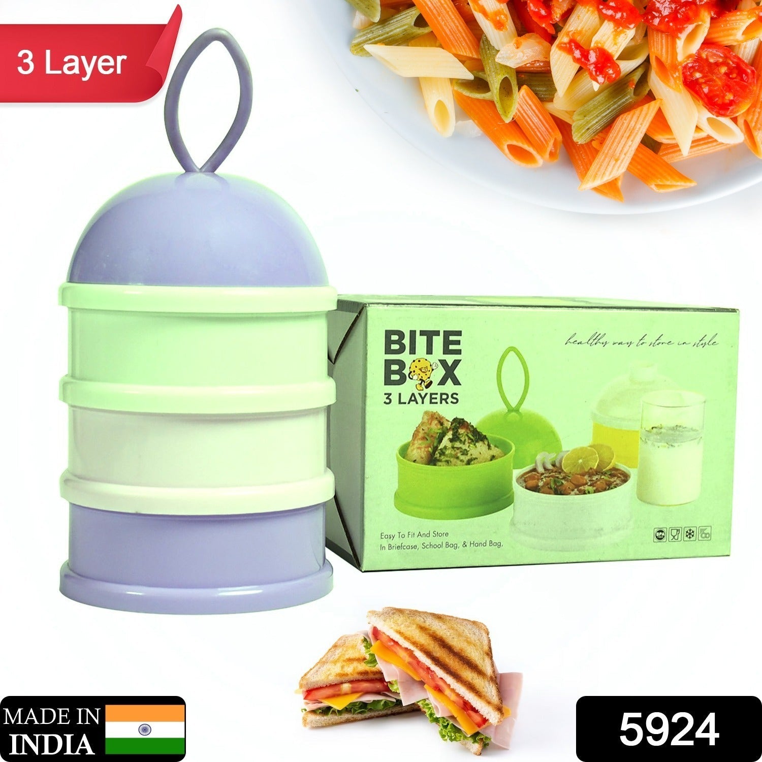 Baby Food Storage Box – 3-Layer Portable | Mini Bubbles Secondary image