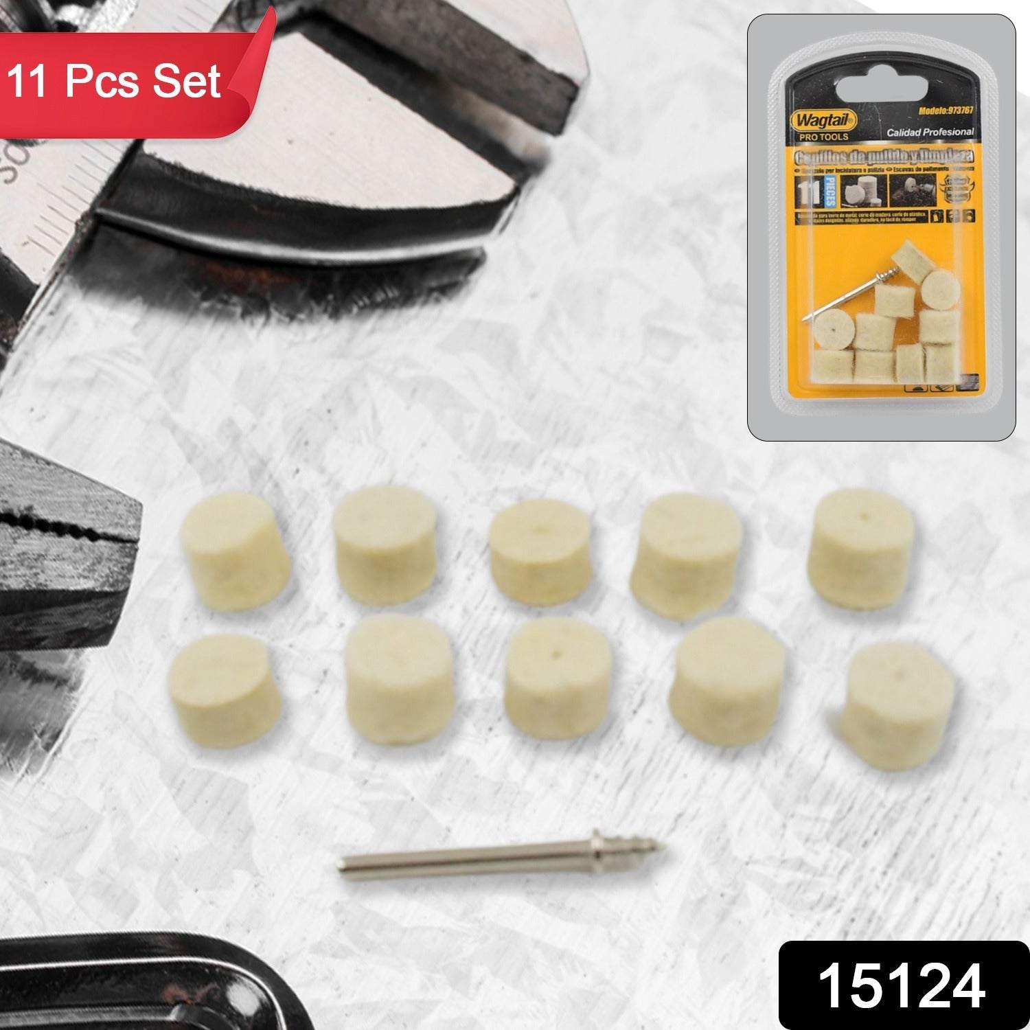 Wool Felt Polishing Pad – 11 Pcs Rotary Tool Accessory | ToolMate Pro Secondary image