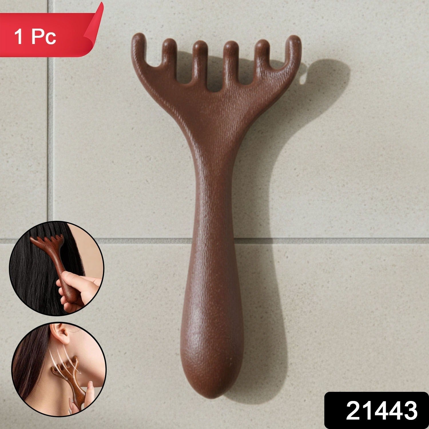 Wooden Head & Neck Scalp Massager – Handheld Stress Relief Tool Secondary image