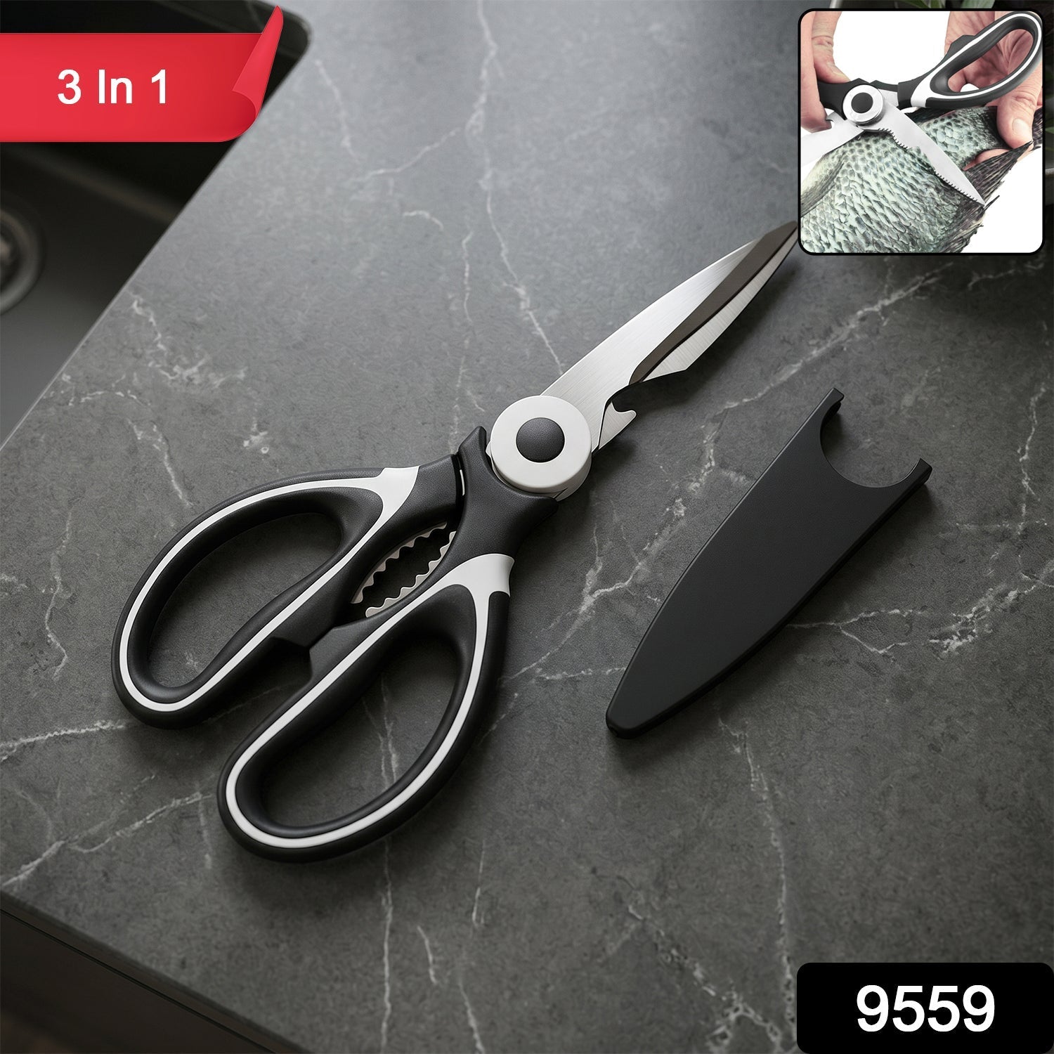3 in 1 Kitchen Scissors – Sharp & Versatile for Home & Kitchen Secondary image