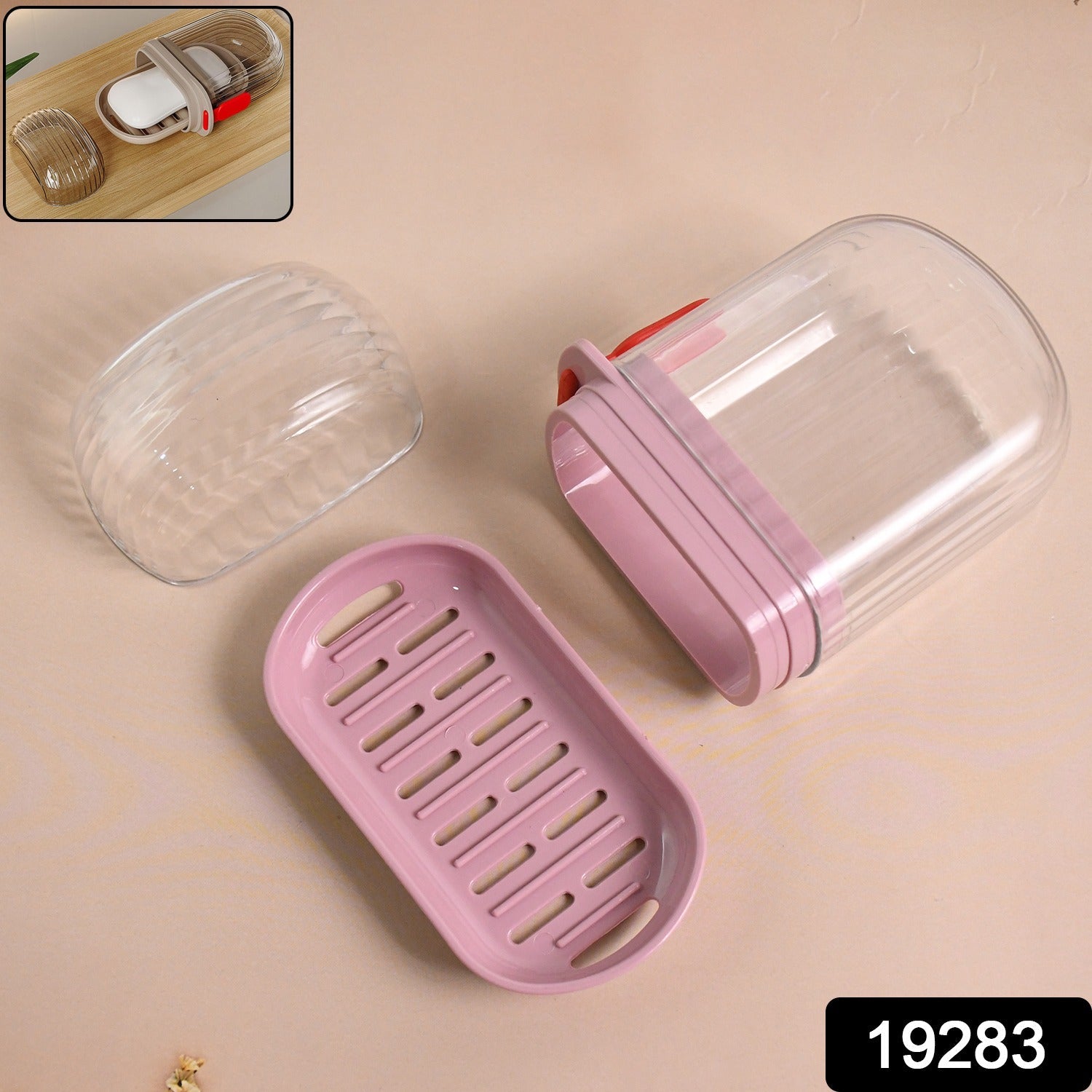 Plastic Soap Dish with Dust-Proof Lid & Drain Tray – Durable & Stylish Secondary image