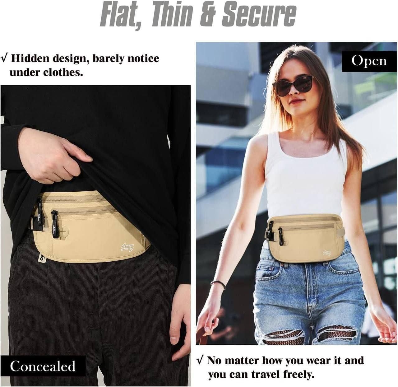 Anti Theft Passport Wallets for Men & Women | Waist Pouch Purse Secondary image
