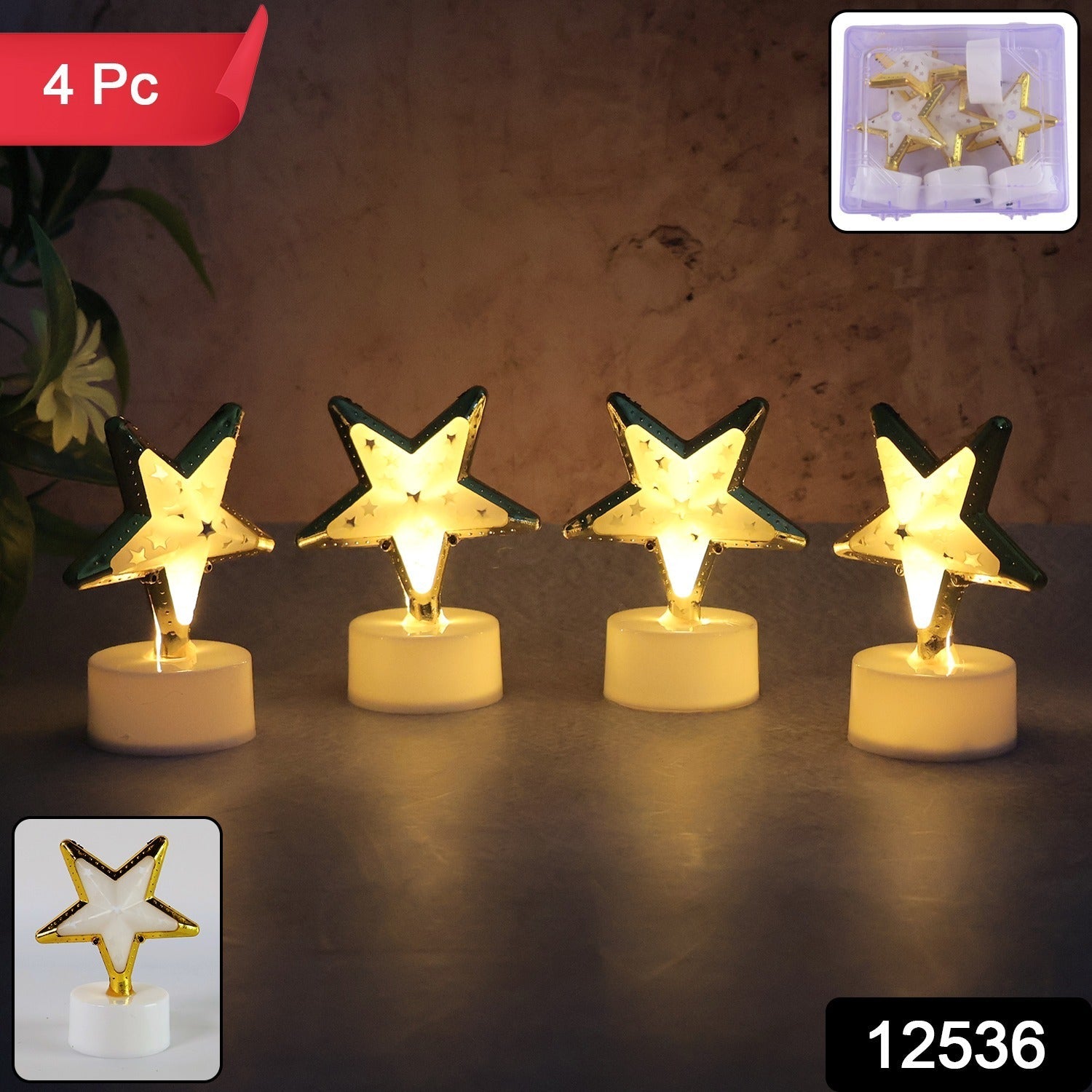Star Shaped Flameless LED Candles – Set of 4 for Home Decor Secondary image