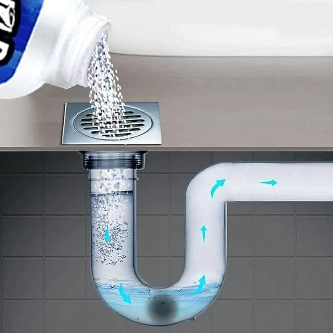 110g Powerful Drain and Sink Cleaner for Blocked Pipes, (Pack of 2) Secondary image