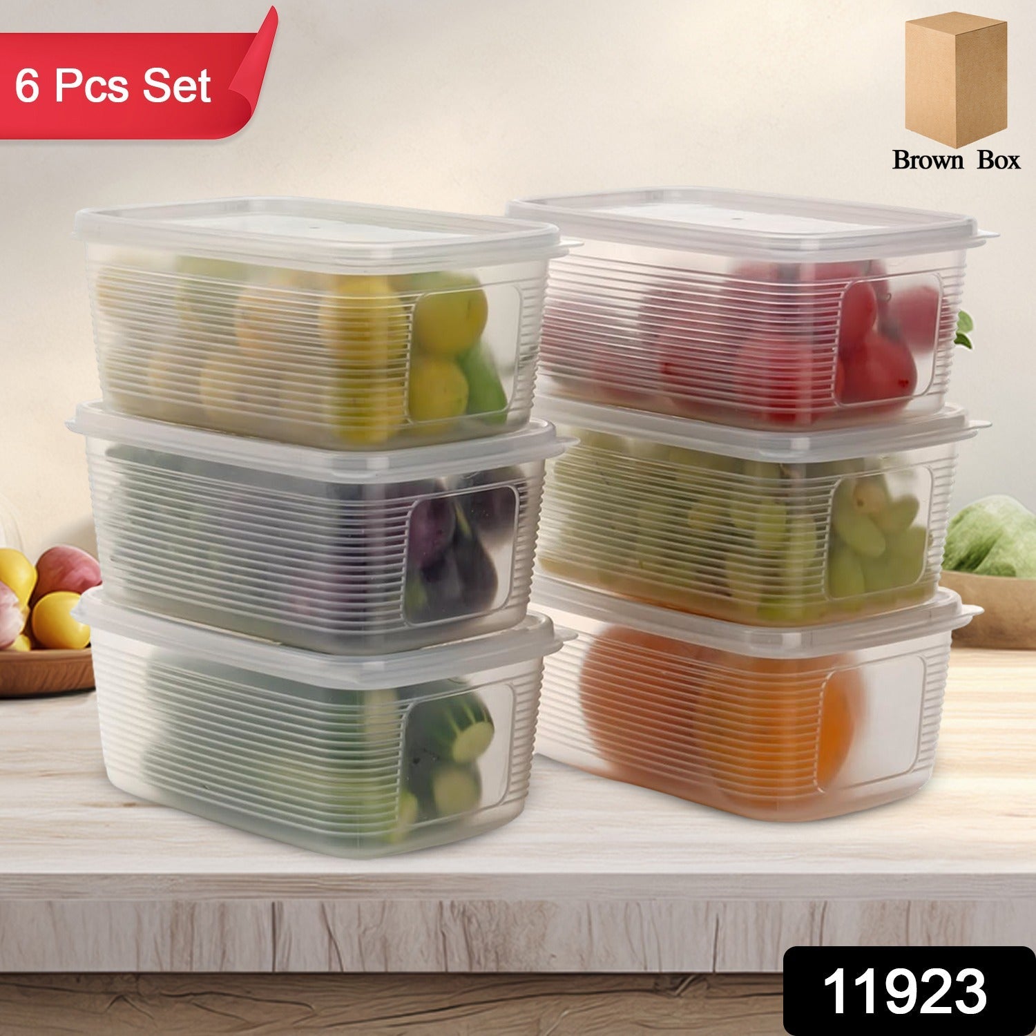 Plastic Food Storage Containers – 6-Piece Airtight Set for Kitchen Secondary image