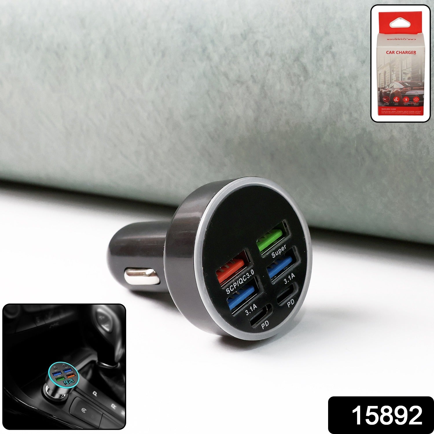 Multi-Port Car Charger – Fast 4 USB Ports for 12V/24V Vehicles Secondary image