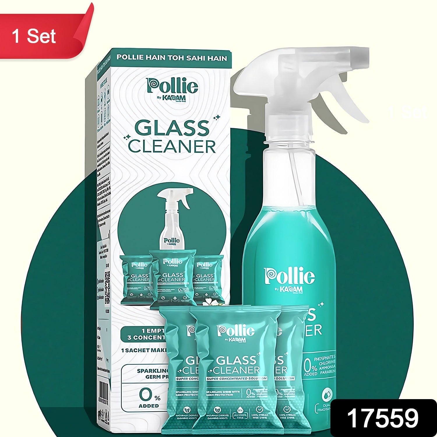 Concentrated Glass Cleaner – Eco-Friendly Refillable Spray Kit Secondary image