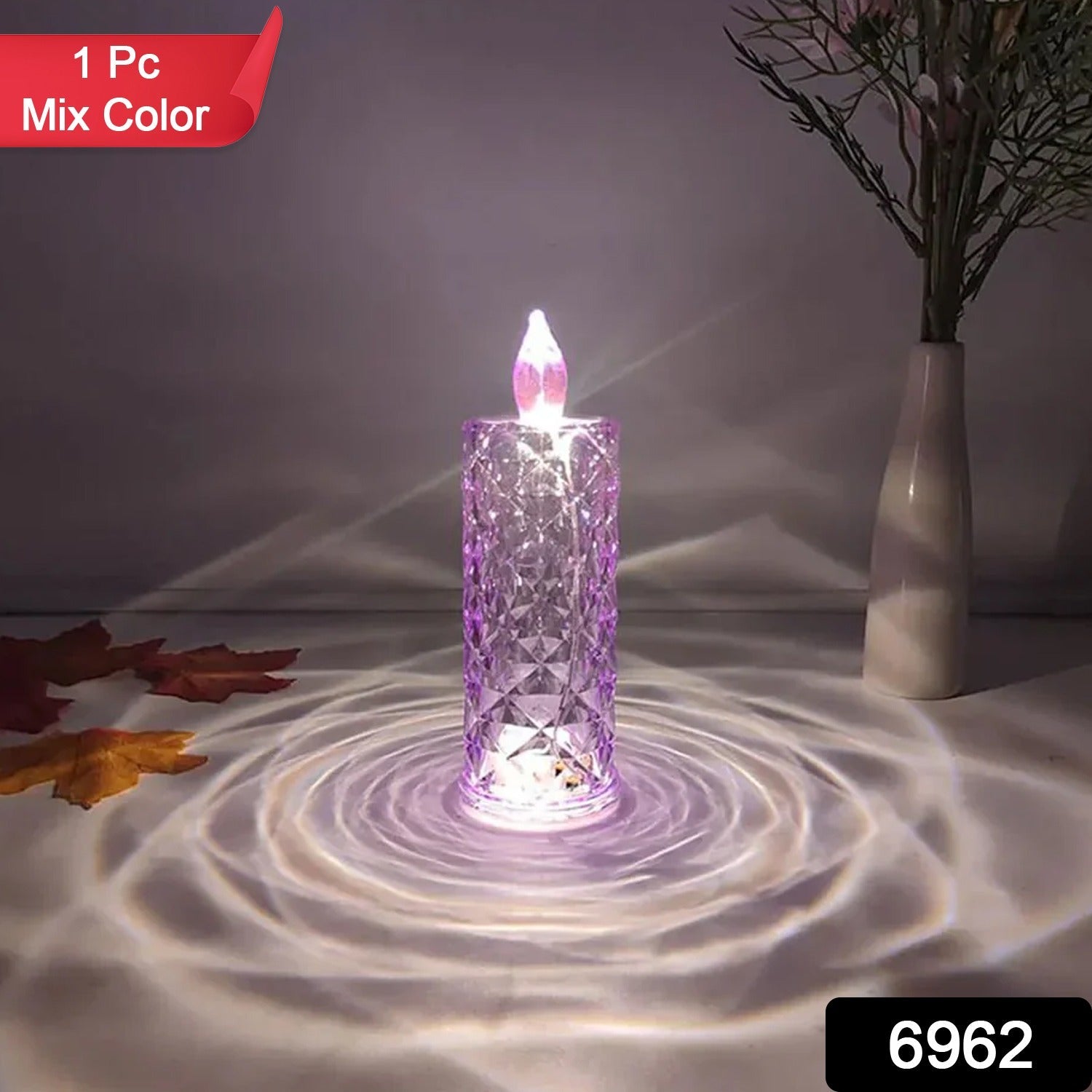Crystal Candlelight – Multicolor Decorative Candle for Diwali | Styleva Secondary image