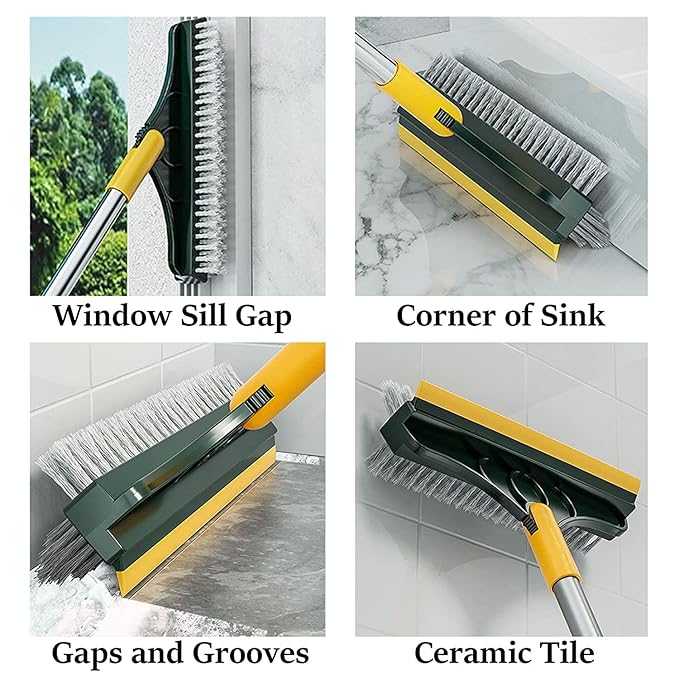 3 in 1 Floor Cleaning Broom Brush Rotating Tile Glass Wiper Scrubber Secondary image