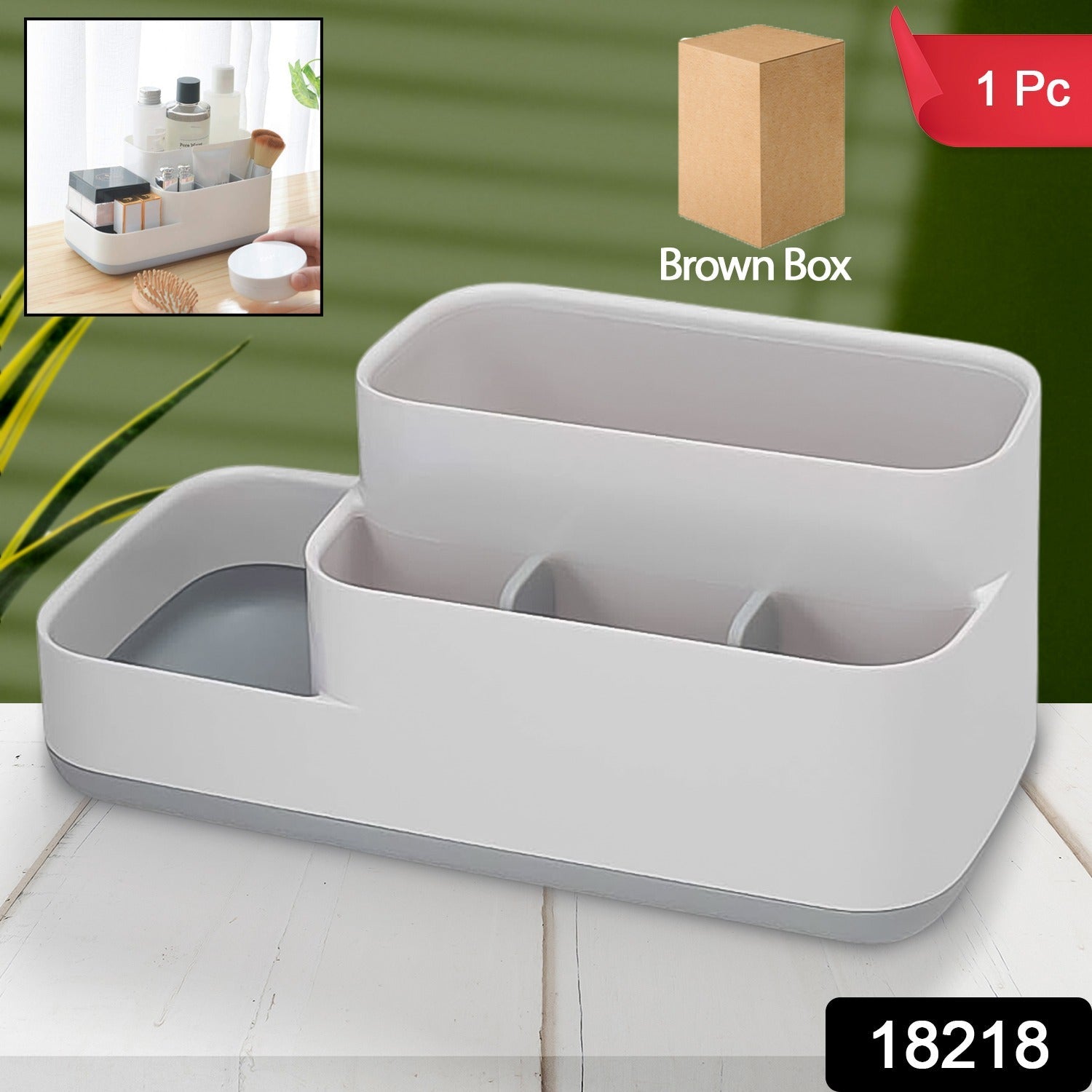 Bathroom Desk Organizer – 5-Compartment Multipurpose Storage | Deskrova Secondary image
