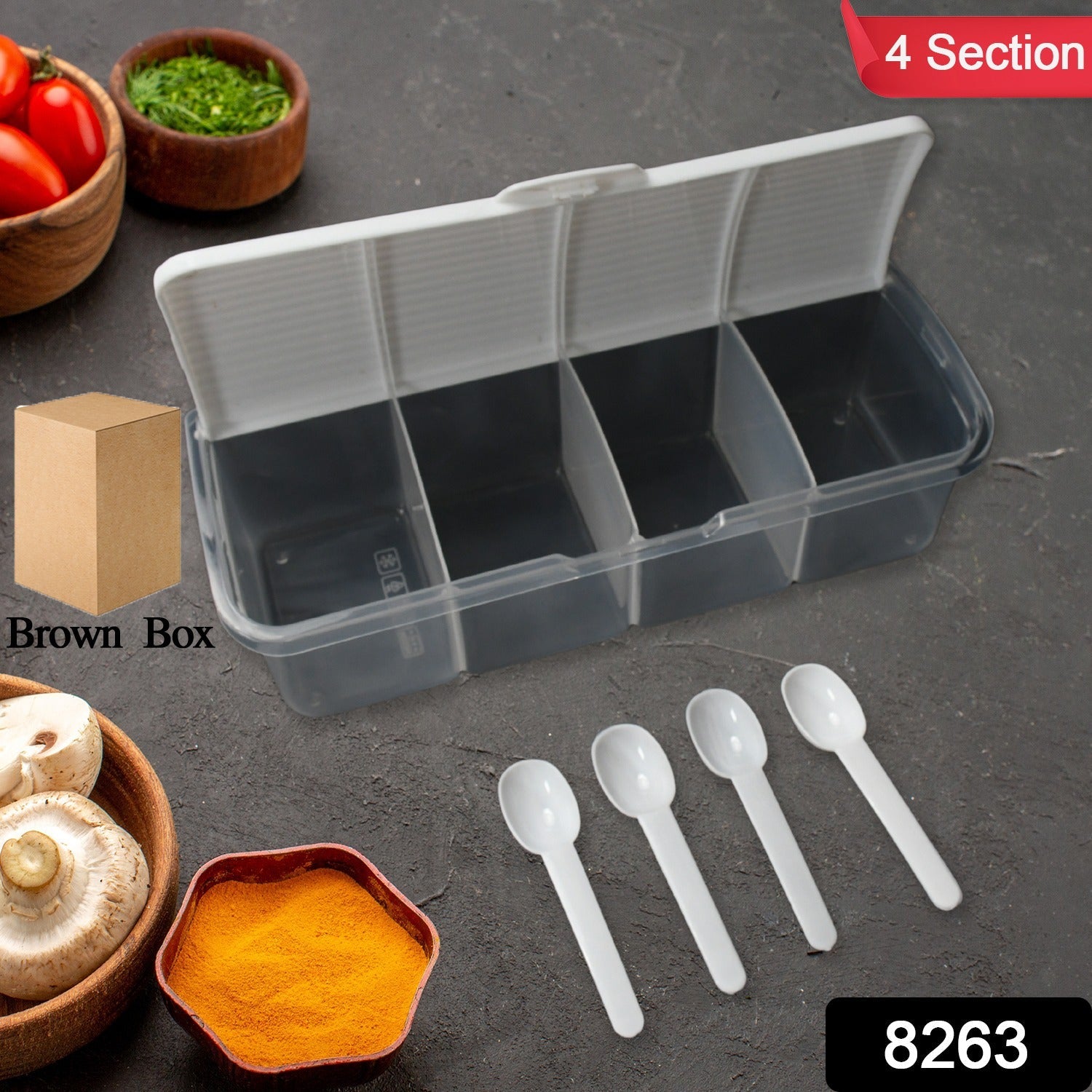 Airtight Masala Box – 4-Section Spice & Pickle Storage | Tidy Table Secondary image