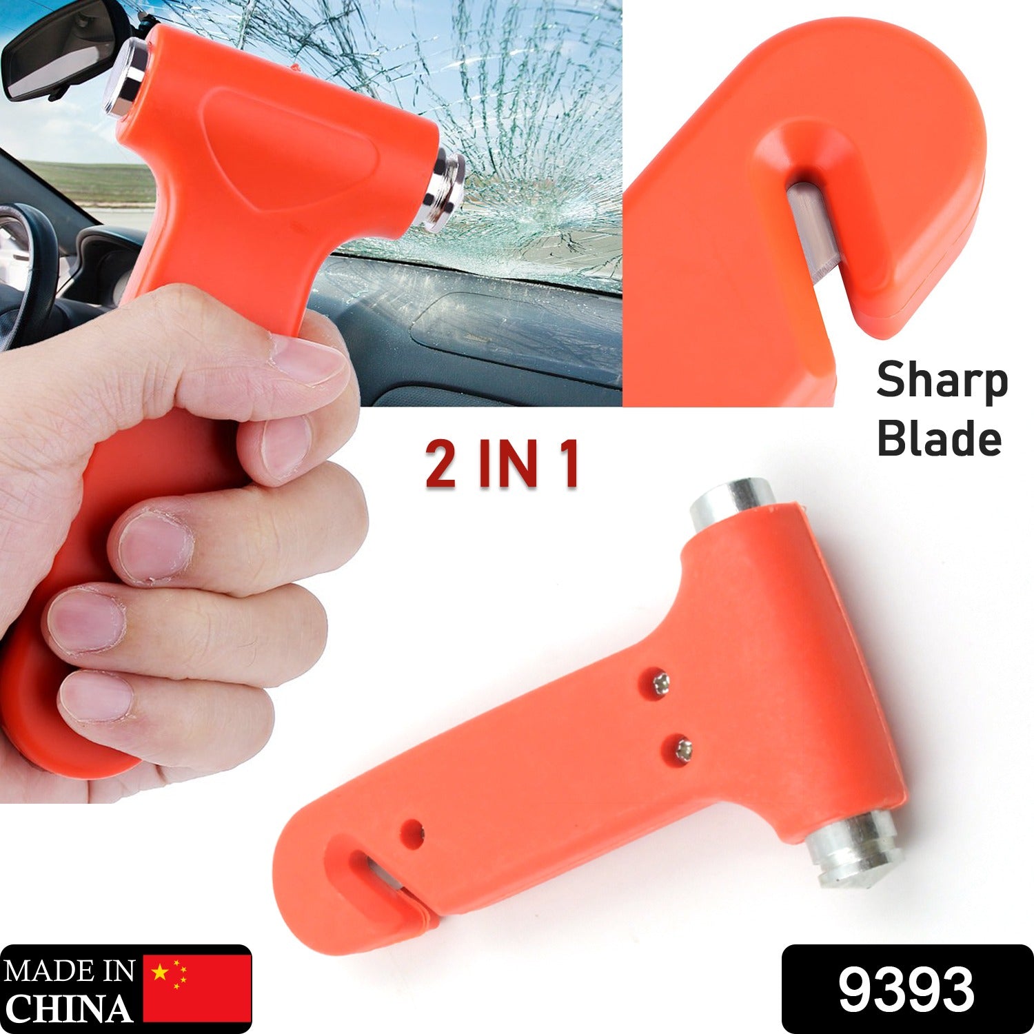 Car Safety Hammer – Emergency Window Breaker & Cutter | Safora Secondary image