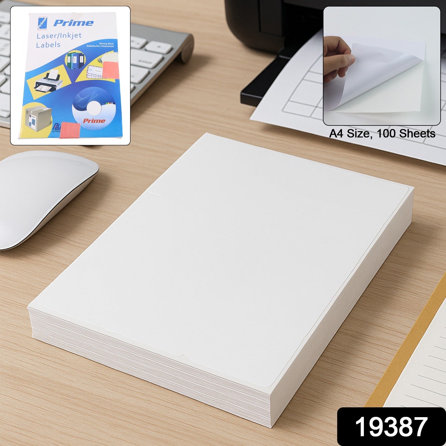 A4 Self-Adhesive Printable Label Sheets – 100 White Sheets Secondary image
