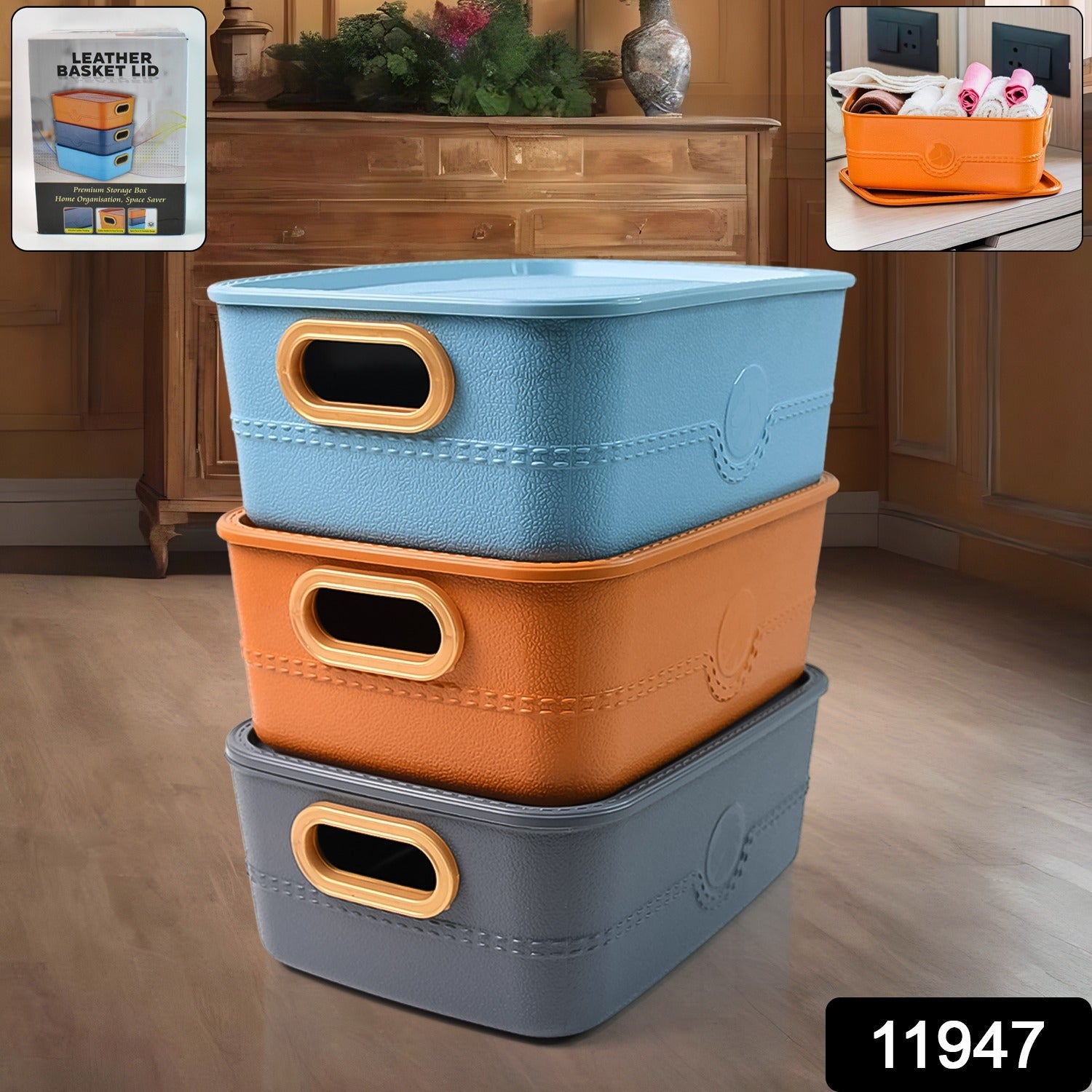 Plastic Storage Basket Set – Durable & Multipurpose Organizer Secondary image