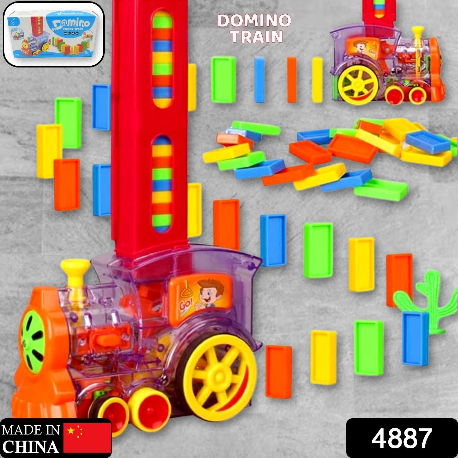Domino Train Set – 40-Piece Automatic Block Laying Toy | Little Blocks Secondary image