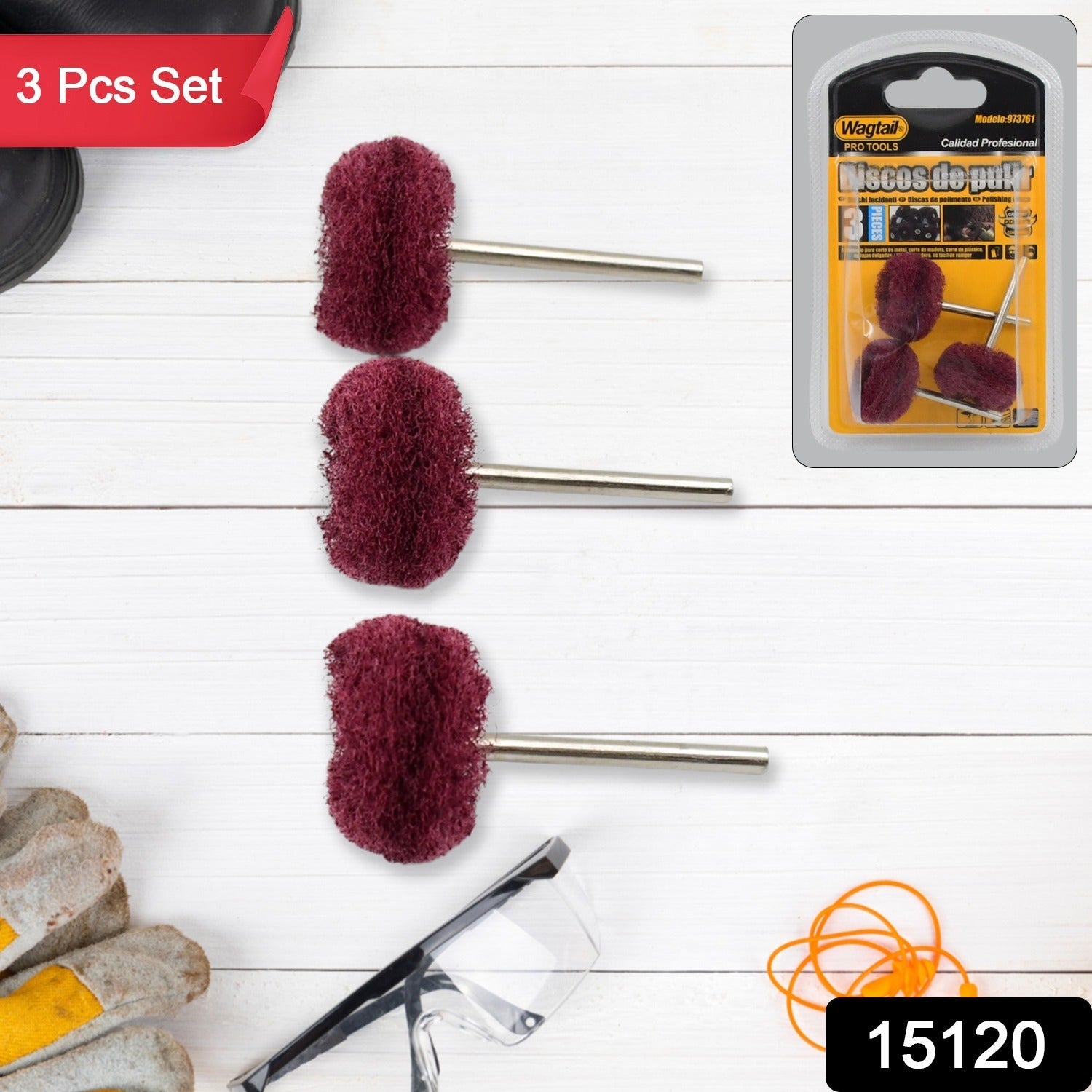 Abrasive Buffing Wheel Set – For Rust Removal & Polishing Secondary image