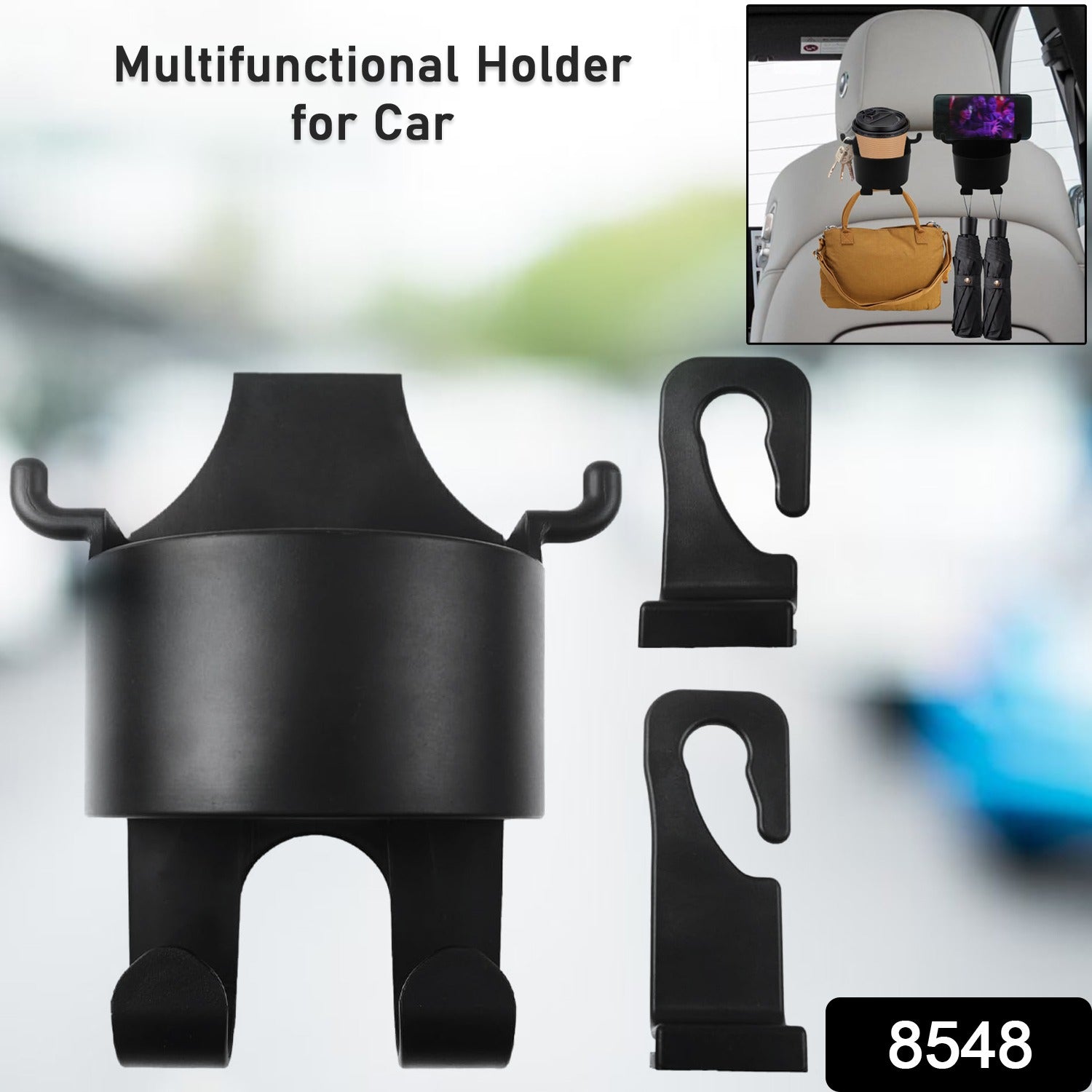 Car Headrest Organizer – 3-in-1 Cupholder & Phone Holder for Travel Secondary image