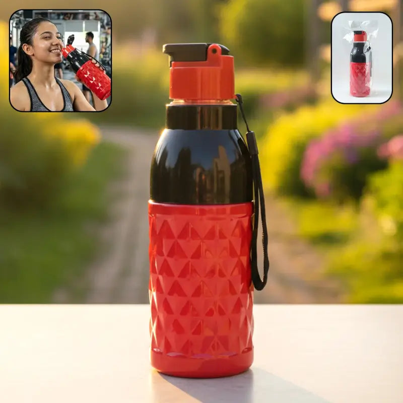 400 ML Sports Water Bottle – Leakproof Flip Top Lid with Carry Strap for Gym, Running & Travel