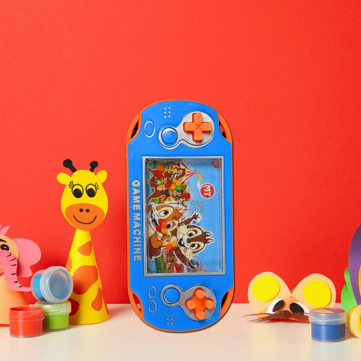 A child happily playing with the colourful handheld water game toy, guiding bubbles with skill. Main image