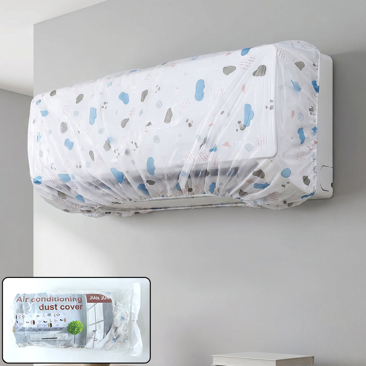AC Dust Cover, Waterproof Folding Split AC Protector | Velvet Wheels front view for fresh air comfort Main image
