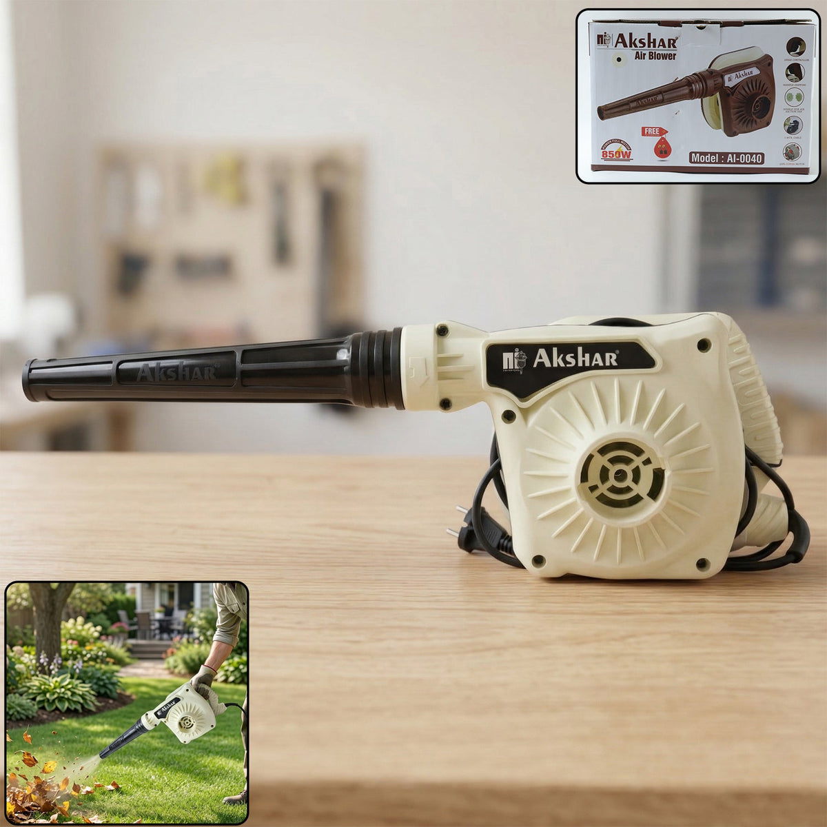 Powerful 850W electric air blower for cleaning electronics and garden leaves Main image