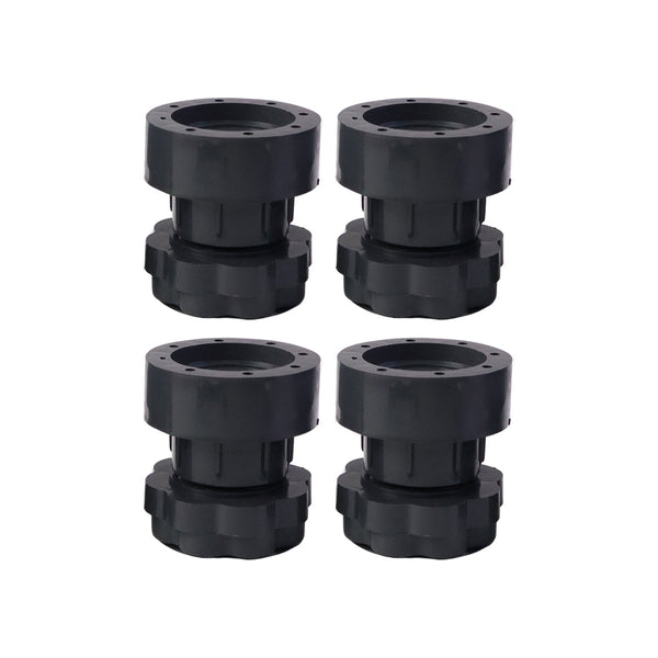 Adjustable height pads elevating heavy appliance to level surface