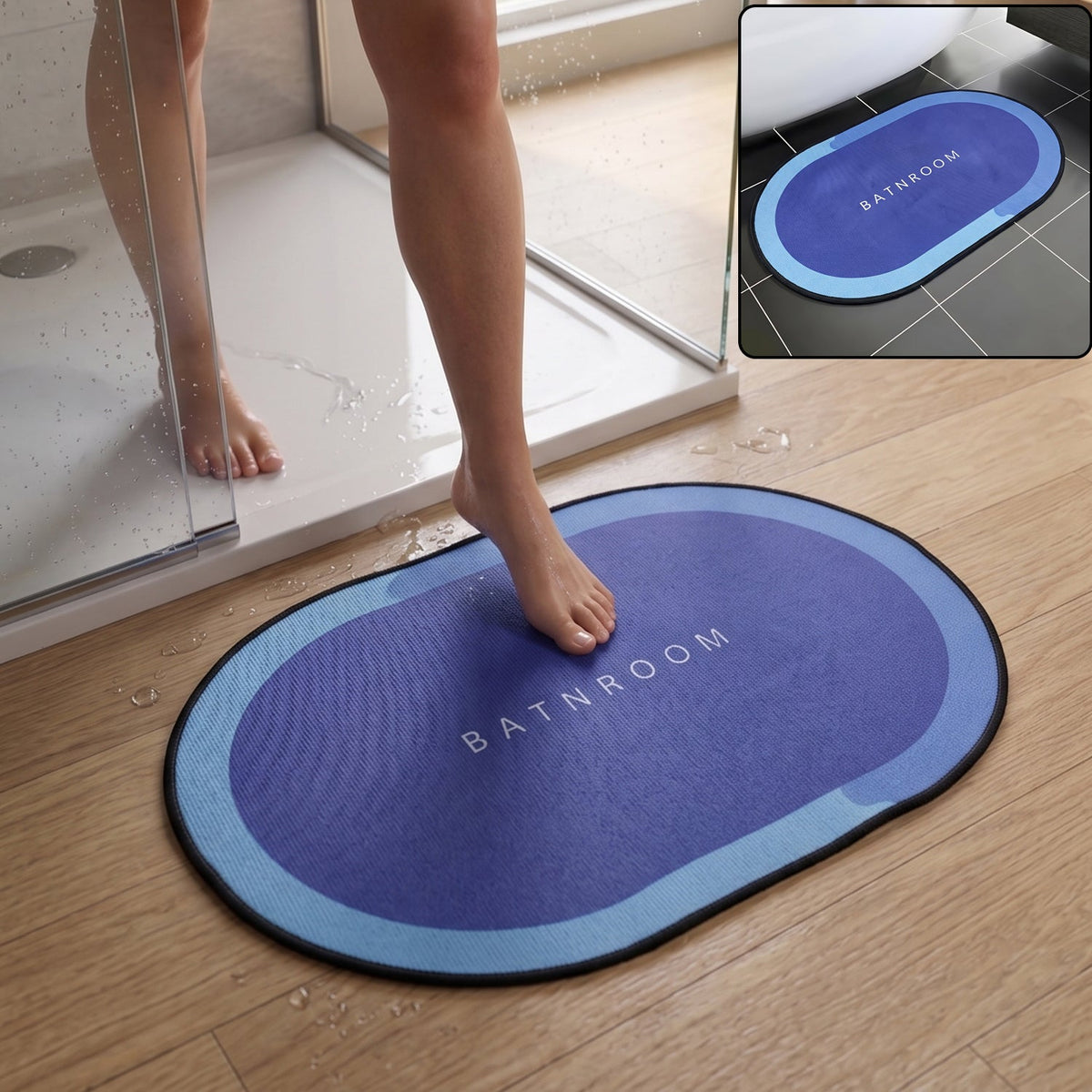 Anti slip bathroom floor mat, super absorbent quick dry bath mat (1 pc) Main image