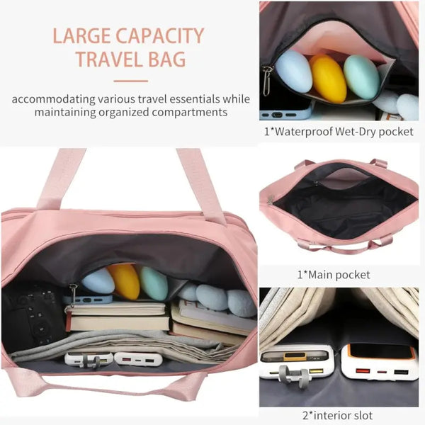 Duffle Trolley Bag – Large Foldable Travel Bag with Wheels & Adjustable Handles